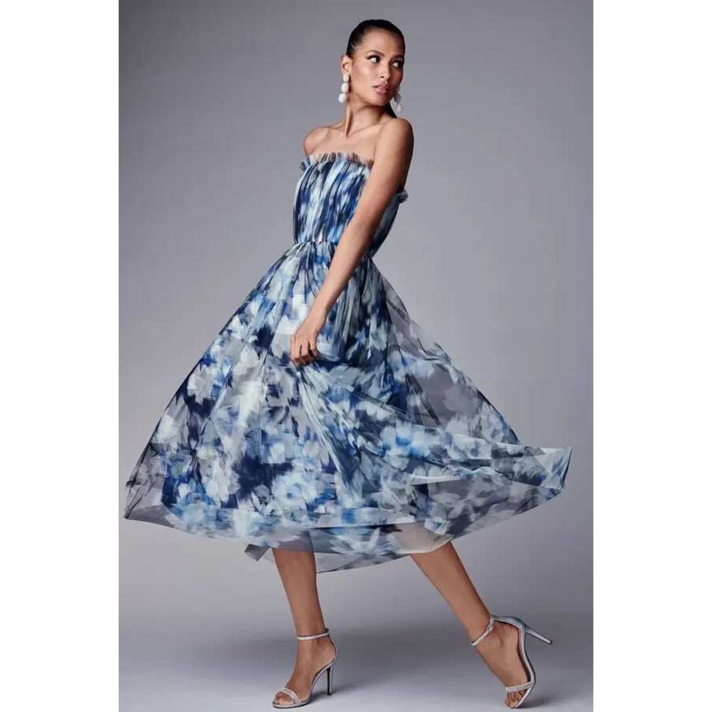 Sachin & Babi Marni Dress Womens Blue Ikat Floral Size 10